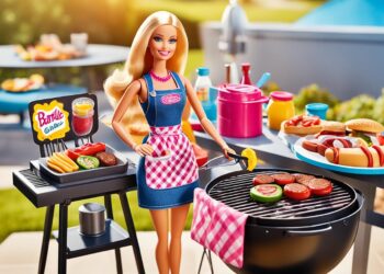 Barbie beim Grillen