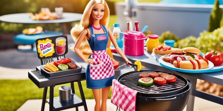 Barbie beim Grillen