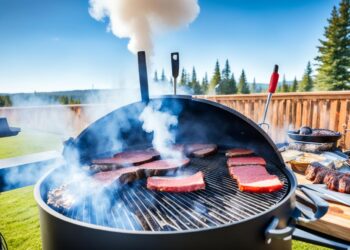 Big Drum Smoker beim Grillen