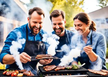 Experten beim Abschmecken von Grillgerichten