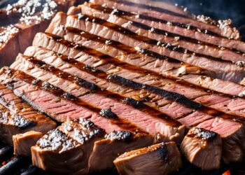Flank Steak beim Grillen