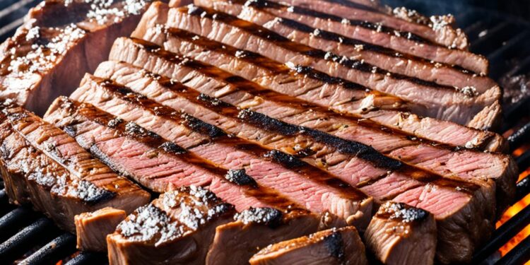 Flank Steak beim Grillen