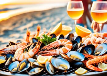 Frische Meeresfrüchte Grillen