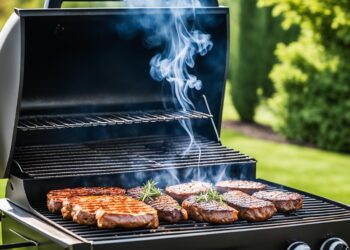 Gasgrill beim Grillen