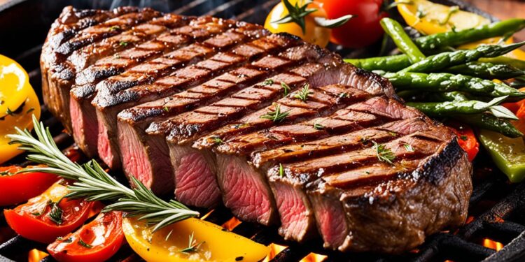 Grillierendes Entrecôte