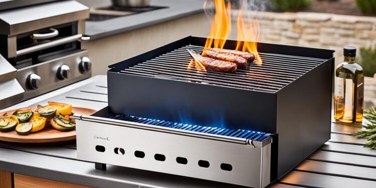 Moderne Aromabox auf einem Grill