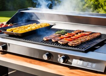 Moderne Griddle beim Grillen