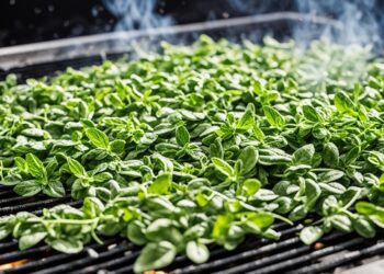 Frischer Oregano beim Grillen