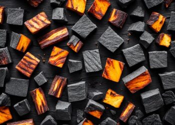 Grill-Holzkohle beim Barbecue