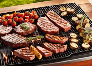 Grillen von verschiedenen Mittelstück-Zuschnitten