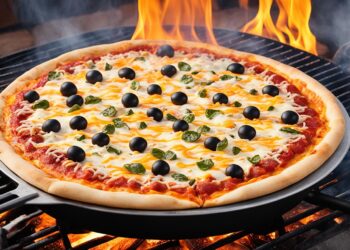 Perfekt gebackene Pizza auf dem Pizza-Stein