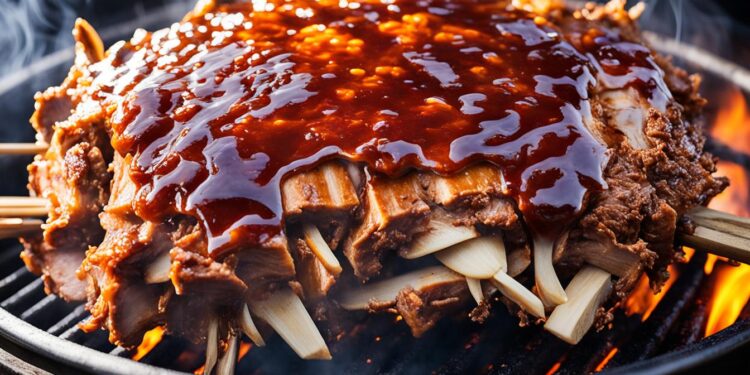 Zubereitung von Pulled Pork auf dem Grill