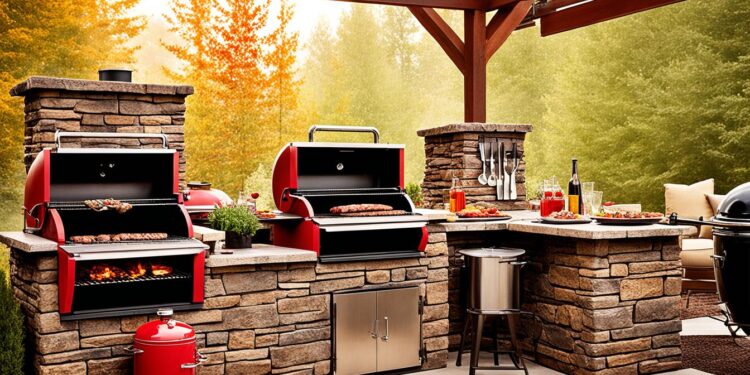 Barbecue-Smoker mit Sidefire Box