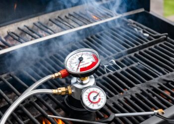 Regulator beim Grillen