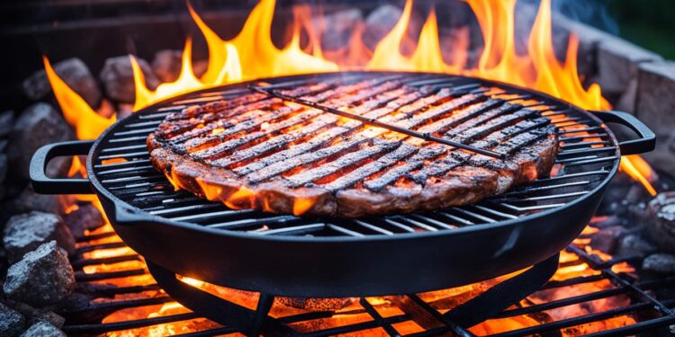 Salzstein auf dem Grill